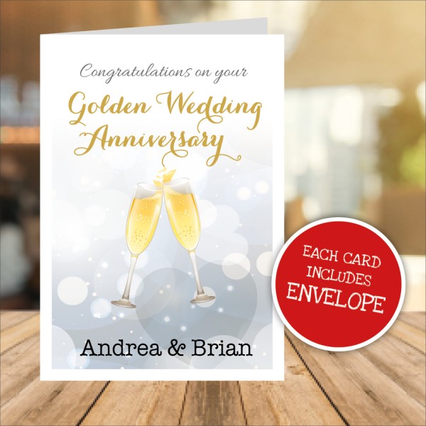 Congratulations on your Golden Wedding Anniversary Personalised Card