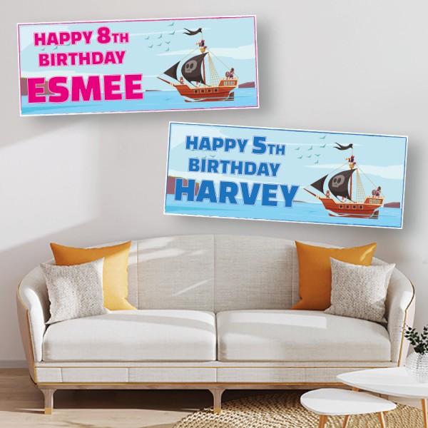 Pirate Personalised Birthday Banners