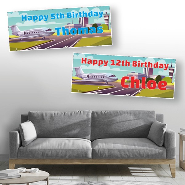 Aeroplane Personalised Birthday Banners