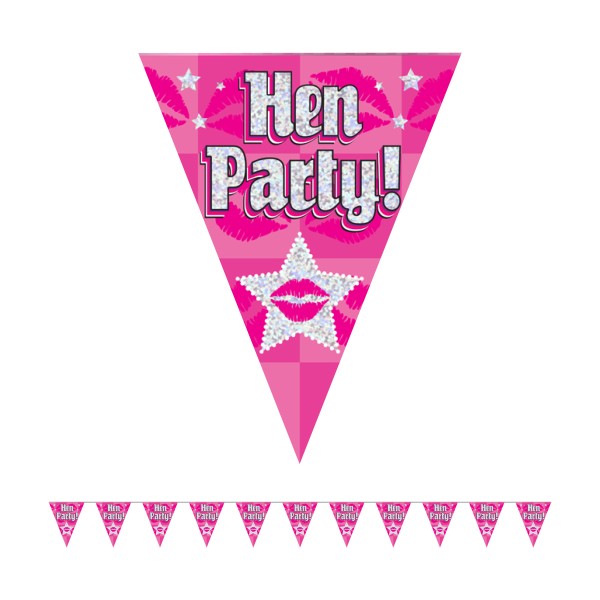 Holographic Hen Party Bunting (Pink)