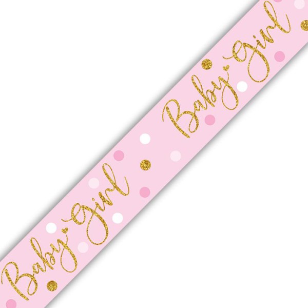 Holographic Baby Girl Sparkle Banner