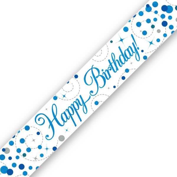 Holographic Happy Birthday Blue Fizz Banner