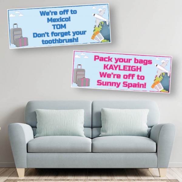 Aeroplane Holiday Travel Personalised Banners
