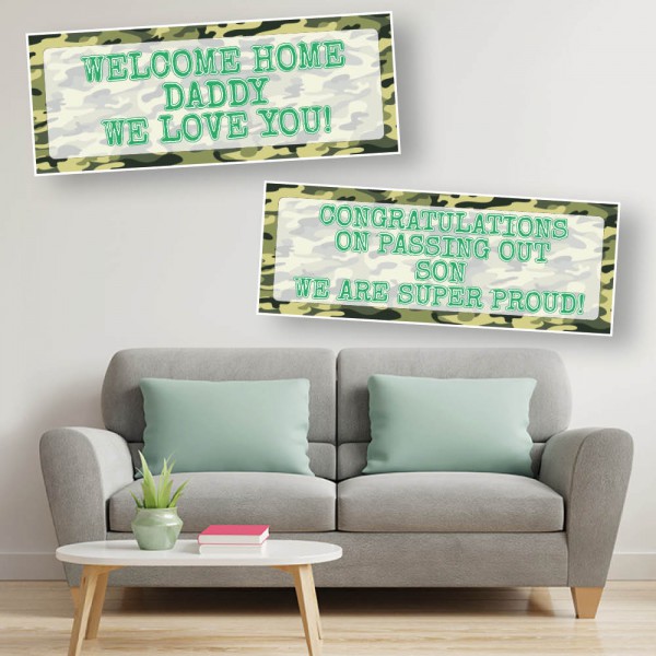 Army Camouflage Uniformed Services Personalised Celebration Banners