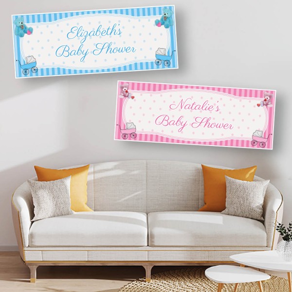 Baby Shower Teddy Bear Personalised Banners