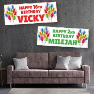 Balloon Side Personalised Birthday Banners