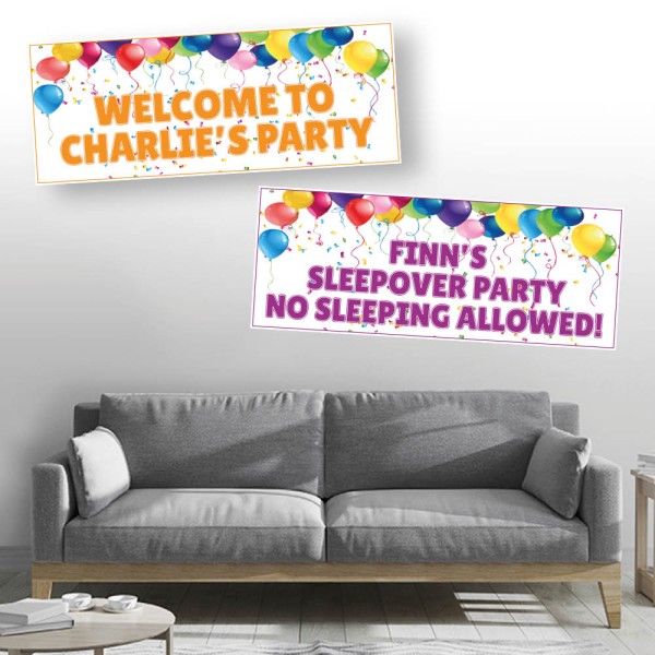 Balloon Top Personalised Party Banners