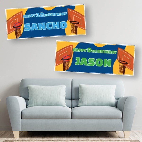 Basketball Hoops Personalised Birthday Banners