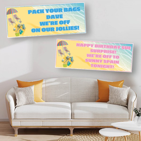 Beach Holiday Travel Personalised Banners