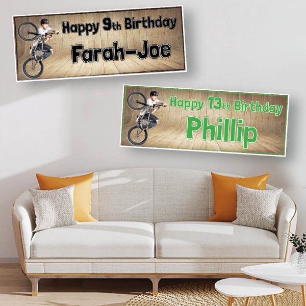 BMX Personalised Birthday Banners