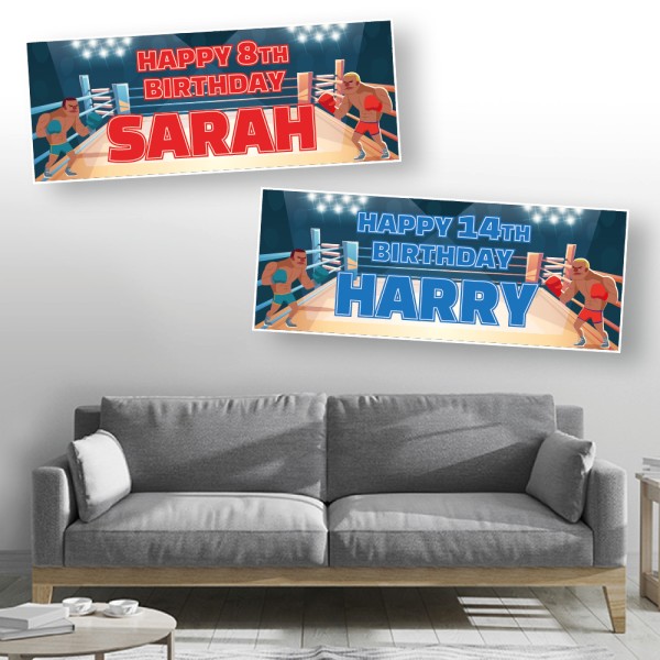 Boxing Ring Personalised Birthday Banners