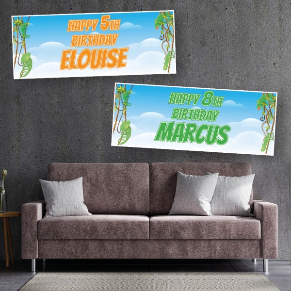 Chameleon Personalised Birthday Banners