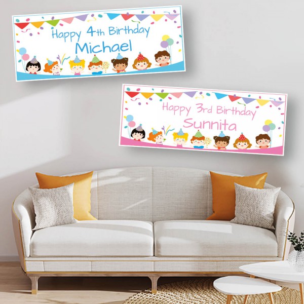 Children's Birthday Party Personalised Banners