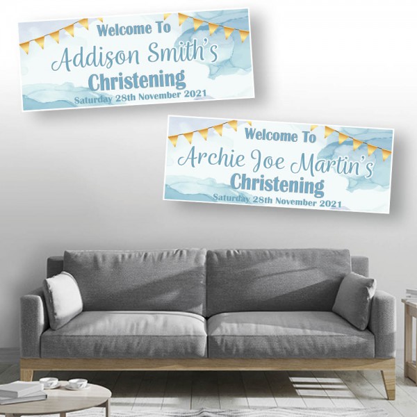 Personalised Christening Bunting Banners