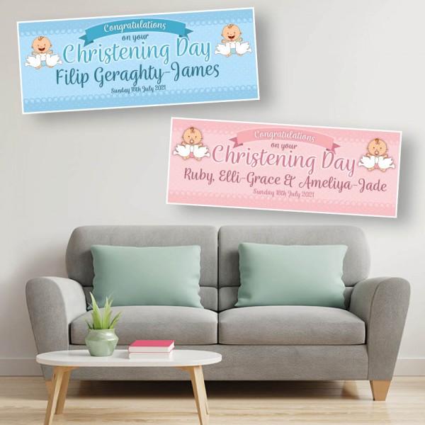 Christening Baby (Congratulations) Personalised Banners