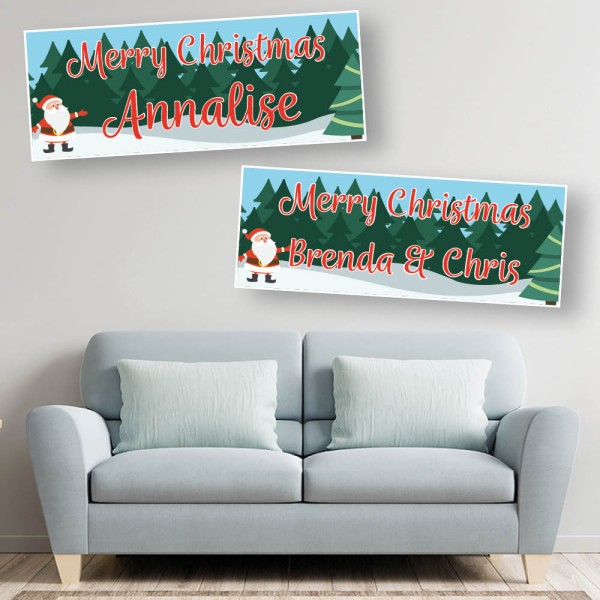 Merry Christmas Santa Claus Personalised Banners