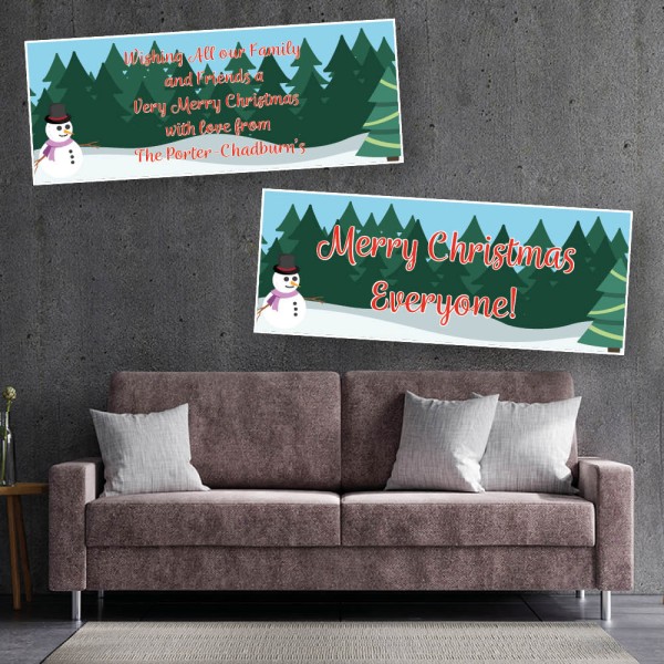 Christmas Snowman Personalised Party Banners