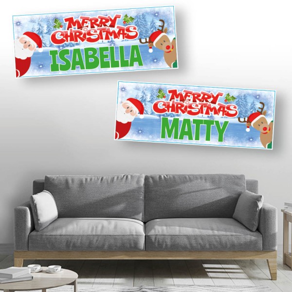 Santa & Rudolph Personalised Christmas Banners