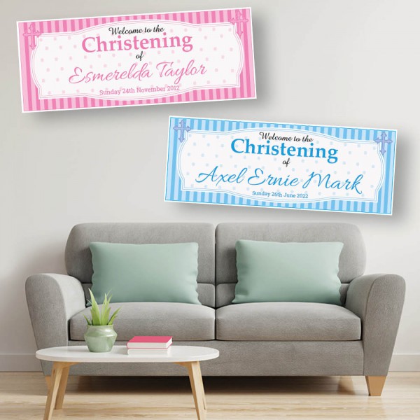 Christening (Welcome to) Personalised Banners