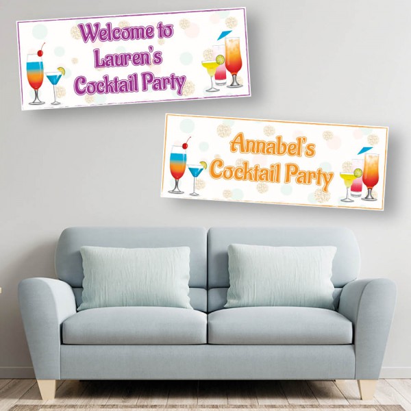 Cocktail Party Personalised Celebration Banners