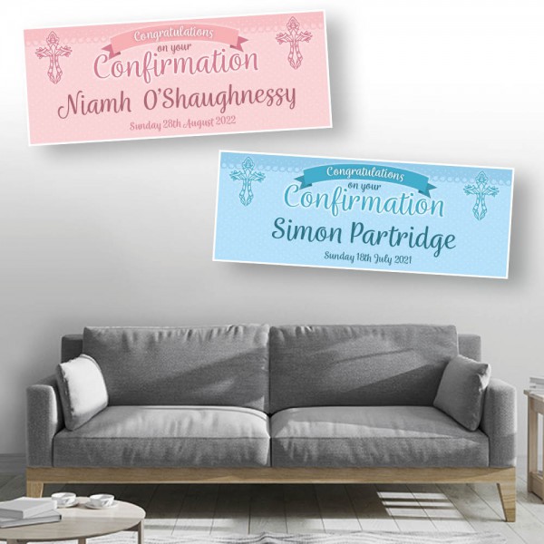 Confirmation Cross (Congratulations) Personalised Banners