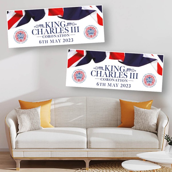 King Charles III Coronation Banners - Design 3 - Pack of 2