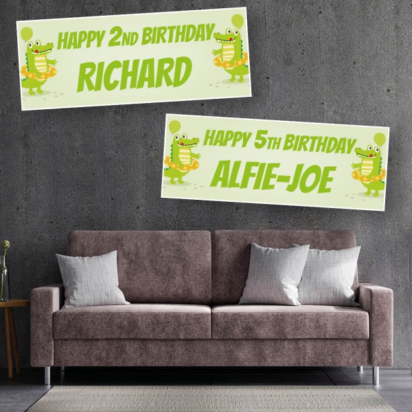 Crocodile Personalised Birthday Banners