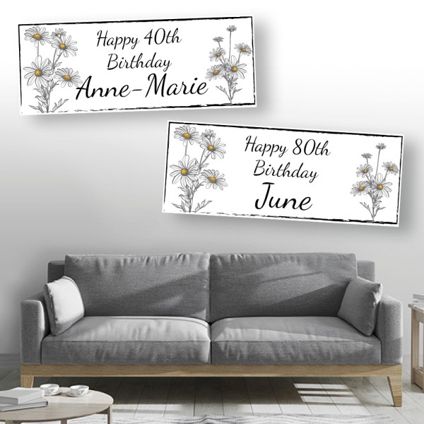 Daisy Bunch Personalised Birthday Banners
