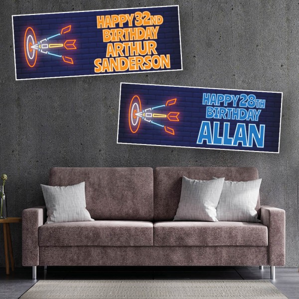 Darts Bullseye Personalised Birthday Banners 