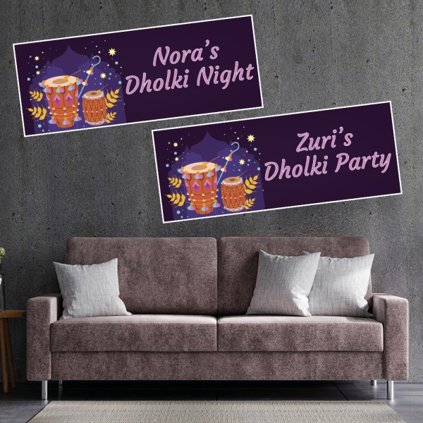 Dholki Night Personalised Banners