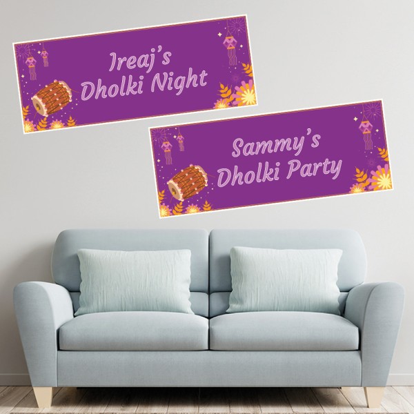 Dholki Party Personalised Banners