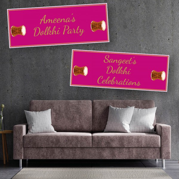 Dholki Celebration Personalised Banners