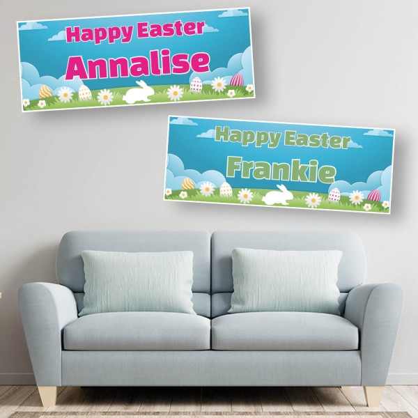 Easter Celebration White Rabbit Personalised Banners