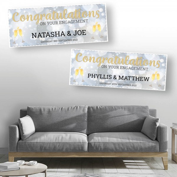 Engagement Congratulations Personalised Banners