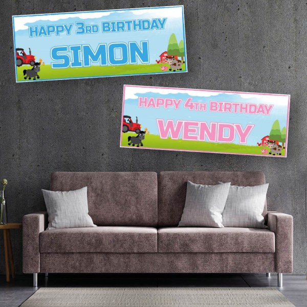 Farm Personalised Birthday Banners