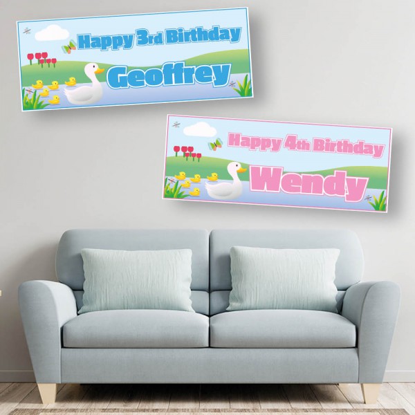 Five Little Ducks Personalised Birthday Banners