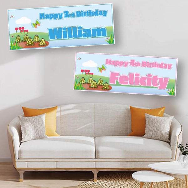Five Little Speckled Frogs Personalised Birthday Banners
