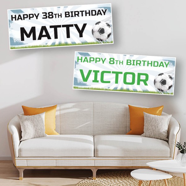 Football Goal Personalised Birthday Banners