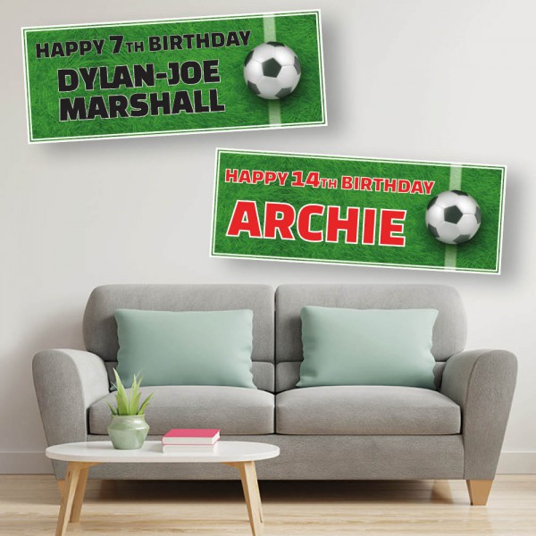 Football Goal Line Personalised Birthday Banners