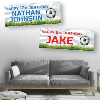 Football Pitch & Goal Personalised Birthday Banners