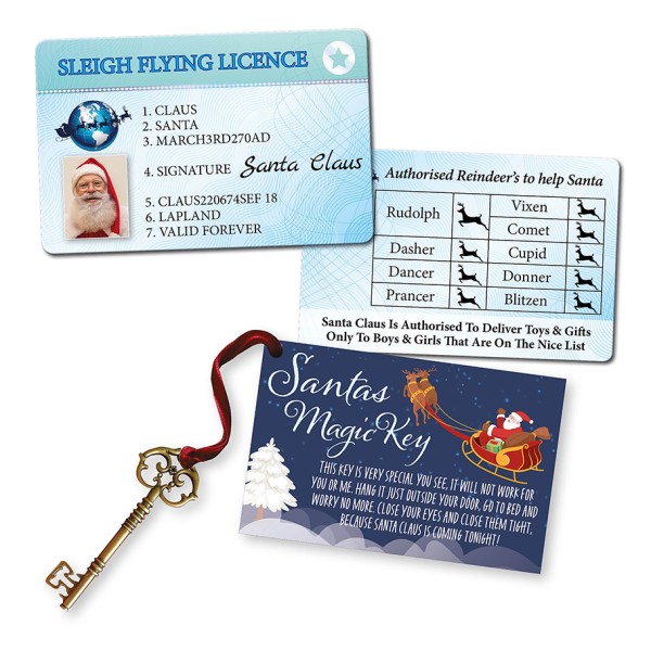Santa Claus Sleigh Flying Licence & Santa's Magic Key