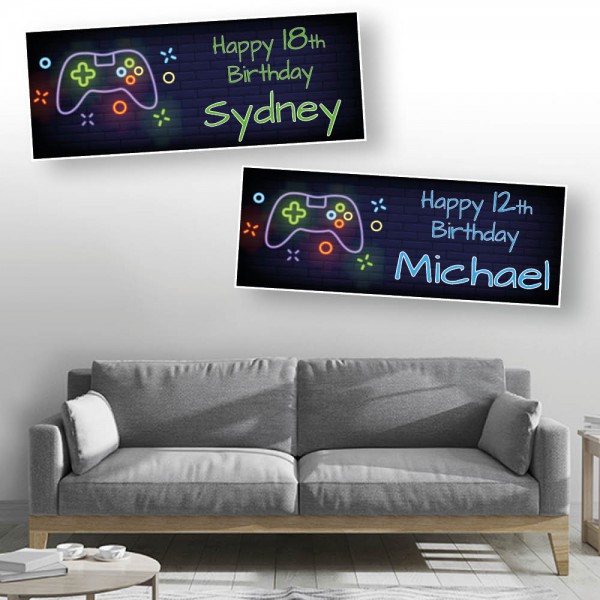 Gaming Console Personalised Birthday Banners
