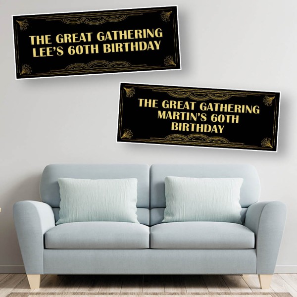 The Great Gatsby Gathering Personalised Birthday Banners