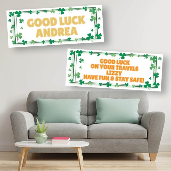 Good Luck Four Leaf Clover Personalised Banners
