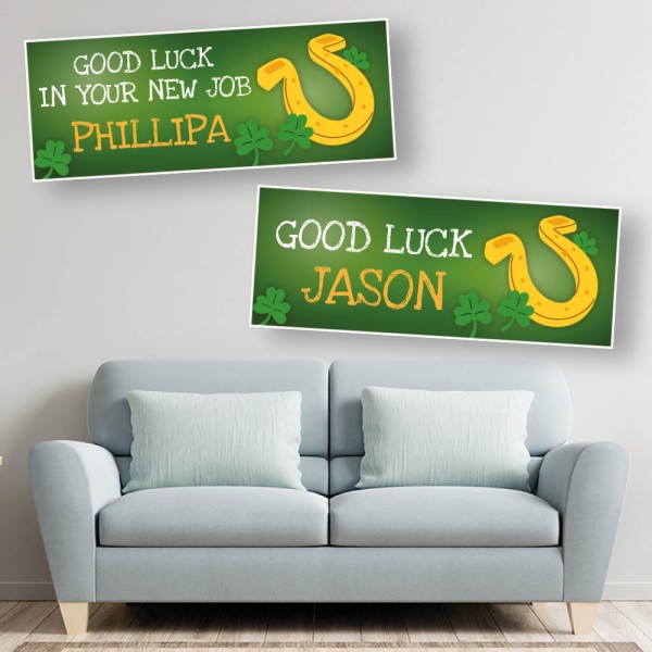 Good Luck Horse Shoe Personalised Banners