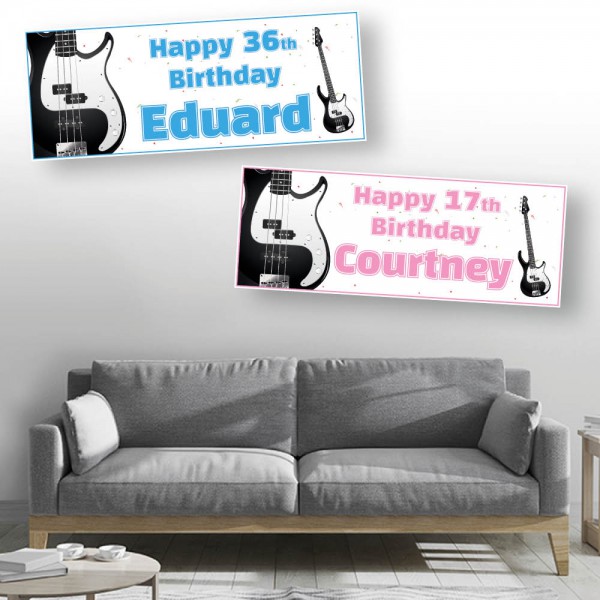 Electric Guitar Personalised Birthday Banners
