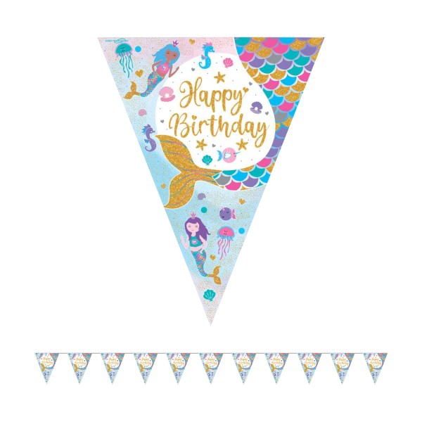 Happy Birthday Shimmering Mermaid Bunting