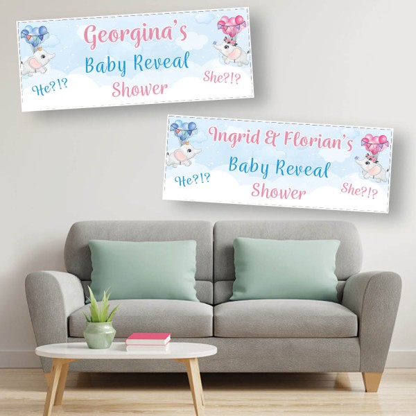 Baby Reveal Shower Personalised Banners