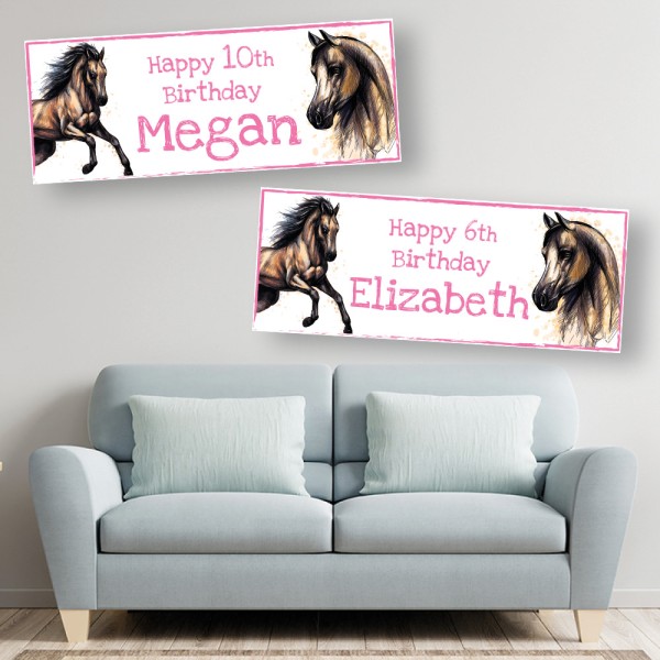 Horse Personalised Birthday Banners