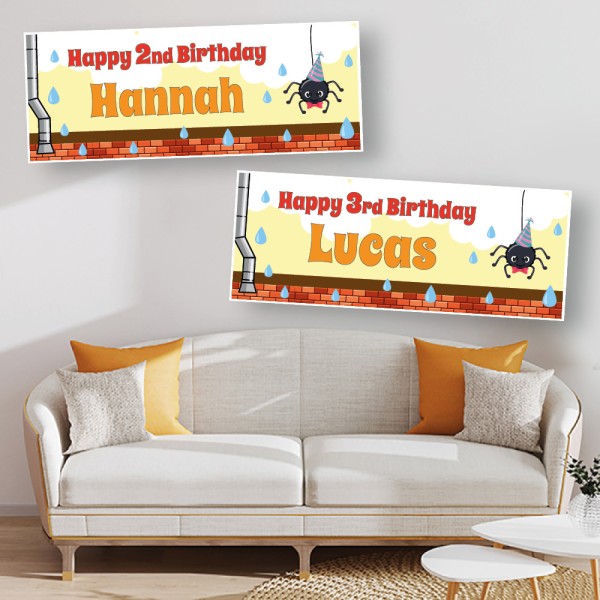 Incy Wincy Spider Personalised Birthday Banners